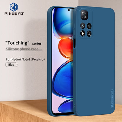 For Xiaomi Redmi Note 11 Pro / 11 Pro+ PINWUYO Liquid Silicone TPU Phone Case(Blue) - Xiaomi Cases by PINWUYO | Online Shopping UK | buy2fix