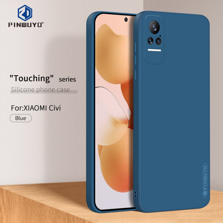 For Xiaomi Civi PINWUYO Liquid Silicone TPU Phone Case(Blue) - Xiaomi Cases by PINWUYO | Online Shopping UK | buy2fix