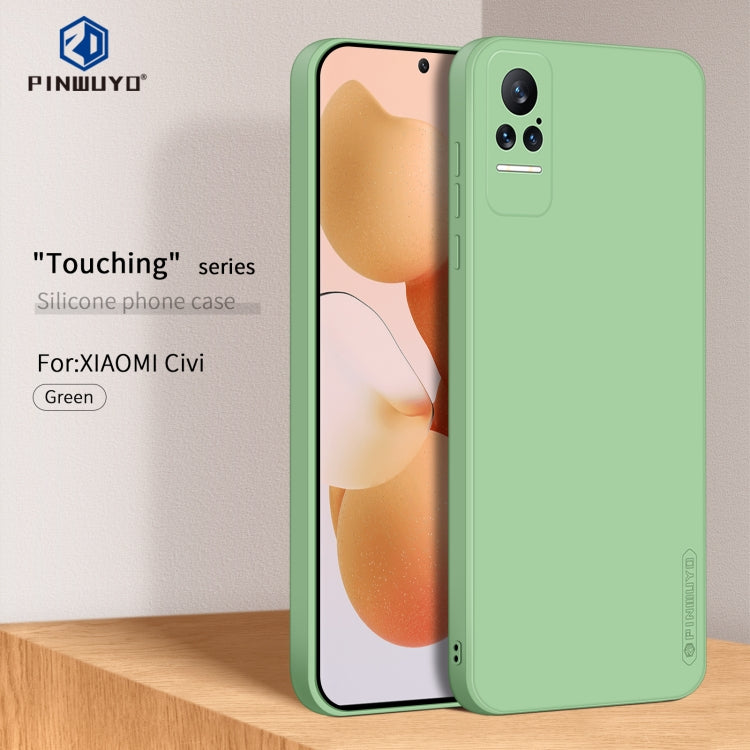 For Xiaomi Civi PINWUYO Liquid Silicone TPU Phone Case(Green) - Xiaomi Cases by PINWUYO | Online Shopping UK | buy2fix