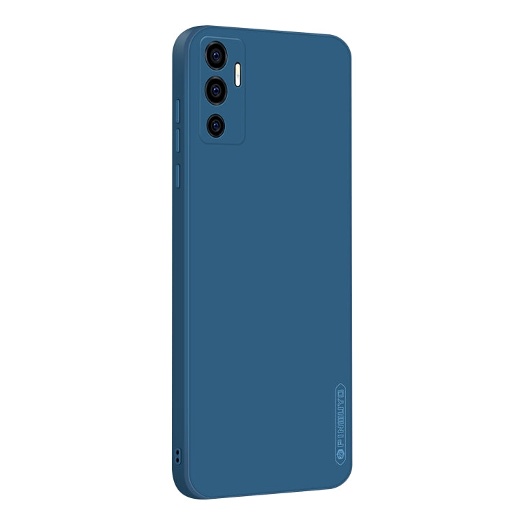 For vivo S10e 5G PINWUYO Liquid Silicone TPU Phone Case(Blue) - vivo Cases by PINWUYO | Online Shopping UK | buy2fix