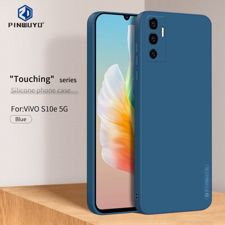 For vivo S10e 5G PINWUYO Liquid Silicone TPU Phone Case(Blue) - vivo Cases by PINWUYO | Online Shopping UK | buy2fix