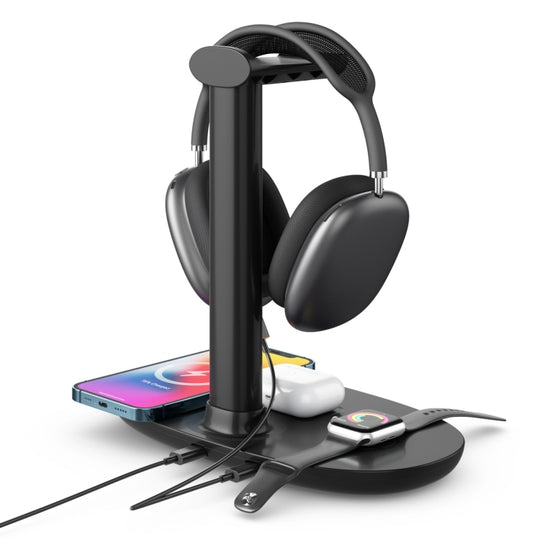 B-15A 4-in-1-Kopfhörerhalter, kabelloses Ladegerät für Smartphone, iWatch und Airpods