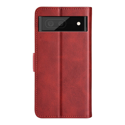 For Google Pixel 6a Dual-side Magnetic Buckle Leather Phone Case(Red) - Google Cases by buy2fix | Online Shopping UK | buy2fix