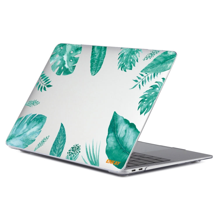 ENKAY Hat-Prince Forest Series Pattern Laotop Protective Crystal Case for MacBook Pro 16 inch A2141(Green Leaf Pattern) - MacBook Pro Cases by ENKAY | Online Shopping UK | buy2fix