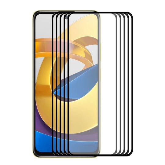 5 PCS For Xiaomi Poco M4 Pro 5G ENKAY 0.26mm 9H Tempered Glass Full Film