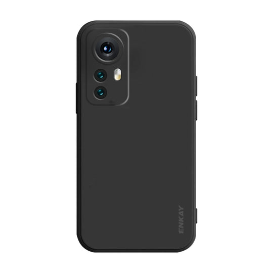 For Xiaomi 12 / 12X / 12S ENKAY Liquid Silicone Soft Shockproof Phone Case(Black)