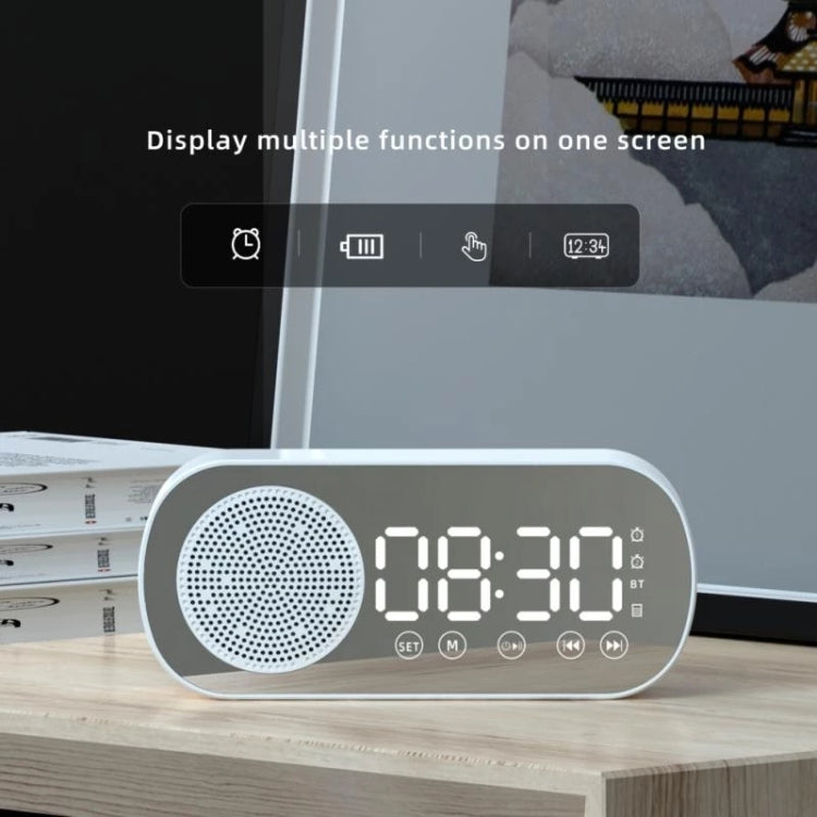 Z7 Digital Bluetooth 5.0 Speaker Multi-function Mirror Alarm Clock FM Radio(White) - Desktop Speaker by buy2fix | Online Shopping UK | buy2fix