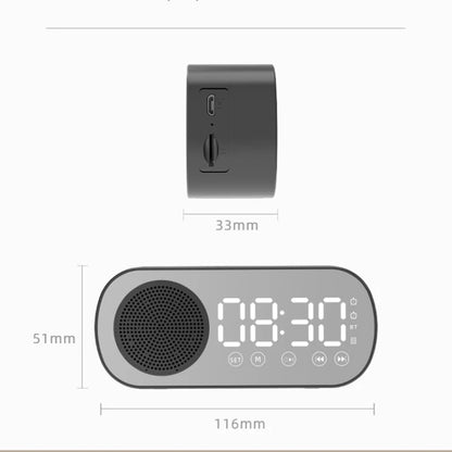 Z7 Digital Bluetooth 5.0 Speaker Multi-function Mirror Alarm Clock FM Radio(Black) - Desktop Speaker by buy2fix | Online Shopping UK | buy2fix