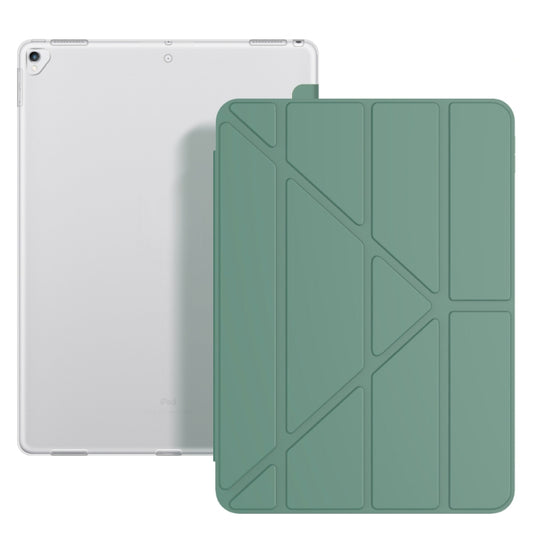 Multi-folding TPU Back Flip Leather Smart Tablet Case for iPad Pro 12.9 inch 2015 / 2017 (Dark Green) - iPad Pro 12.9 inch Cases by buy2fix | Online Shopping UK | buy2fix