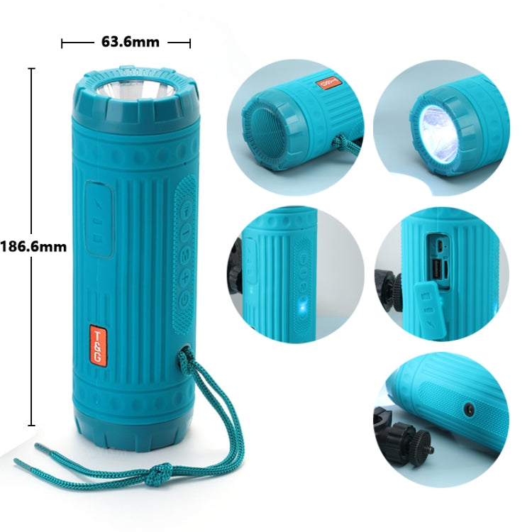 T&G TG312 LED Outdoor Portable Multifunctional Wireless Bluetooth Speaker(Blue) - Waterproof Speaker by T&G | Online Shopping UK | buy2fix
