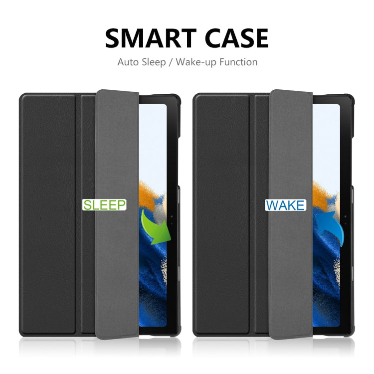 For Samsung Galaxy Tab A8 10.5 2021 ENKAY Custer Texture Leather Smart Tablet Case(Black) - Other Galaxy Tab PC by ENKAY | Online Shopping UK | buy2fix