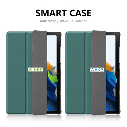 For Samsung Galaxy Tab A8 10.5 2021 ENKAY Custer Texture Leather Smart Tablet Case(Dark Green) - Other Galaxy Tab PC by ENKAY | Online Shopping UK | buy2fix