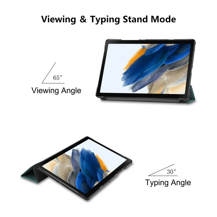 For Samsung Galaxy Tab A8 10.5 2021 ENKAY Custer Texture Leather Smart Tablet Case(Dark Green) - Other Galaxy Tab PC by ENKAY | Online Shopping UK | buy2fix