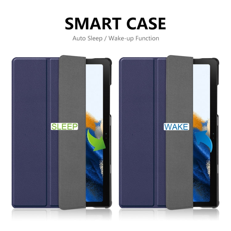 For Samsung Galaxy Tab A8 10.5 2021 ENKAY Custer Texture Leather Smart Tablet Case(Dark Blue) - Other Galaxy Tab PC by ENKAY | Online Shopping UK | buy2fix