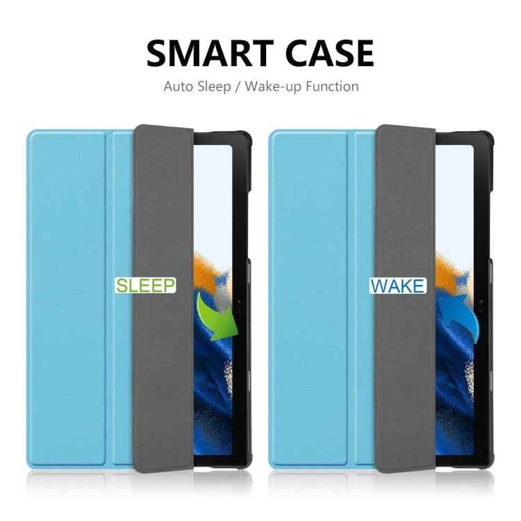 For Samsung Galaxy Tab A8 10.5 2021 ENKAY Custer Texture Leather Smart Tablet Case(Light Blue) - Other Galaxy Tab PC by ENKAY | Online Shopping UK | buy2fix