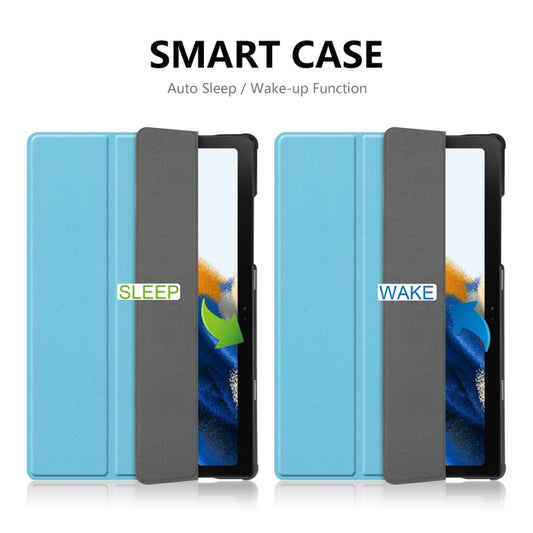 For Samsung Galaxy Tab A8 10.5 2021 ENKAY Custer Texture Leather Smart Tablet Case(Light Blue) - Other Galaxy Tab PC by ENKAY | Online Shopping UK | buy2fix