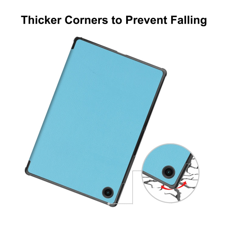 For Samsung Galaxy Tab A8 10.5 2021 ENKAY Custer Texture Leather Smart Tablet Case(Light Blue) - Other Galaxy Tab PC by ENKAY | Online Shopping UK | buy2fix