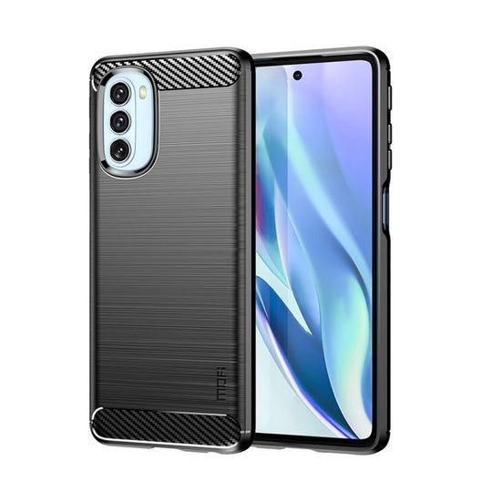 For Motorola Moto G51  5G MOFI Gentleness Brushed Carbon Fiber Soft TPU Case(Black)
