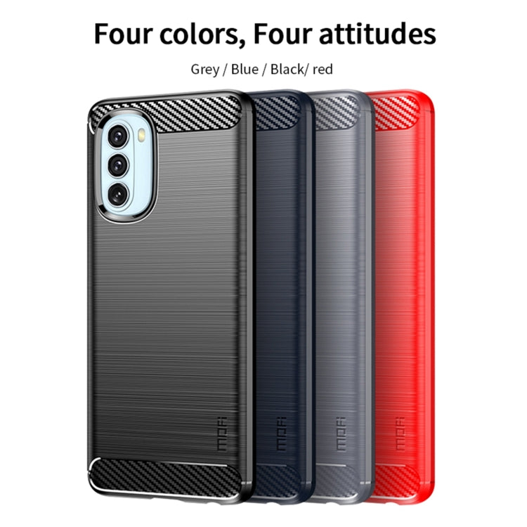 For Motorola Moto G51  5G MOFI Gentleness Brushed Carbon Fiber Soft TPU Case(Red) - Motorola Cases by MOFI | Online Shopping UK | buy2fix