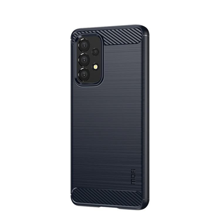 For Samsung Galaxy A53 5G  MOFI Gentleness Brushed Carbon Fiber Soft TPU Case(Blue) - Galaxy Phone Cases by MOFI | Online Shopping UK | buy2fix