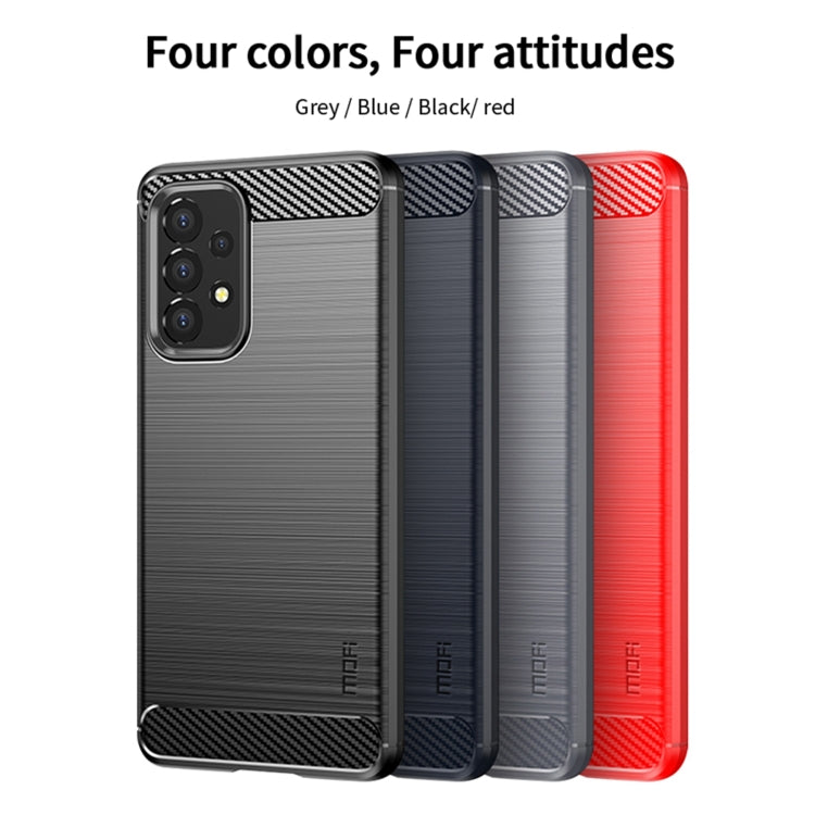 For Samsung Galaxy A53 5G MOFI Gentleness Brushed Carbon Fiber Soft TPU Case(Red) - Galaxy Phone Cases by MOFI | Online Shopping UK | buy2fix
