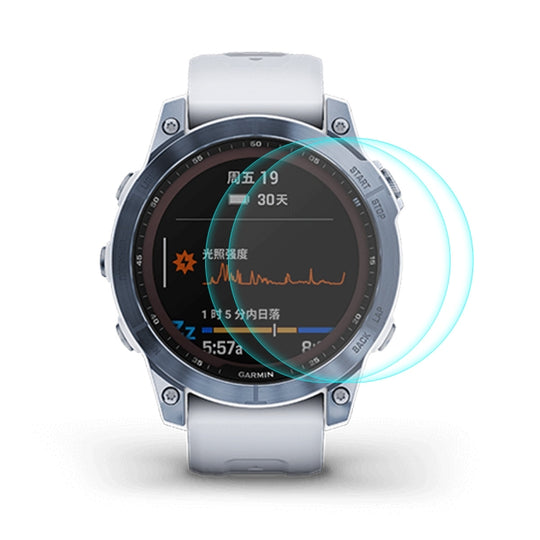 2 PCS For Garmin Fenix 7 ENKAY 0.2mm 9H Tempered Glass Screen Protector Watch Film