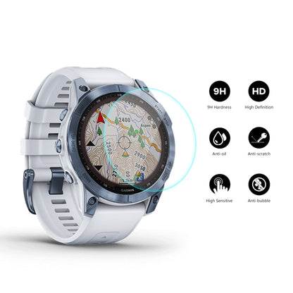 10 PCS For Garmin Fenix 7X ENKAY 0.2mm 9H Tempered Glass Screen Protector Watch Film by ENKAY