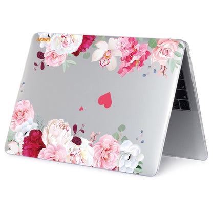 ENKAY Flower Series Pattern Laotop Protective Crystal Case For MacBook Pro 13.3 inch A1706 / A1708 / A1989 / A2159(Peony) - MacBook Pro Cases by ENKAY | Online Shopping UK | buy2fix