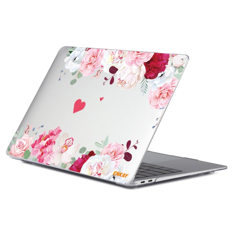 ENKAY Flower Series Pattern Laotop Protective Crystal Case For MacBook Air 13.3 inch A1932 / A2179 / A2337(Peony) - MacBook Air Cases by ENKAY | Online Shopping UK | buy2fix