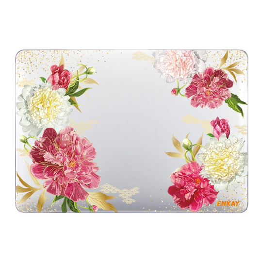 ENKAY Flower Series Pattern Laotop Protective Crystal Case For MacBook Air 13.3 inch A1932 / A2179 / A2337(Paeonia)