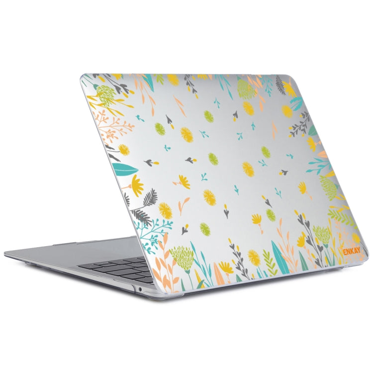 ENKAY Flower Series Pattern Laotop Protective Crystal Case For MacBook Pro 15.4 inch A1707 / A1990(Dandelion) - MacBook Pro Cases by ENKAY | Online Shopping UK | buy2fix