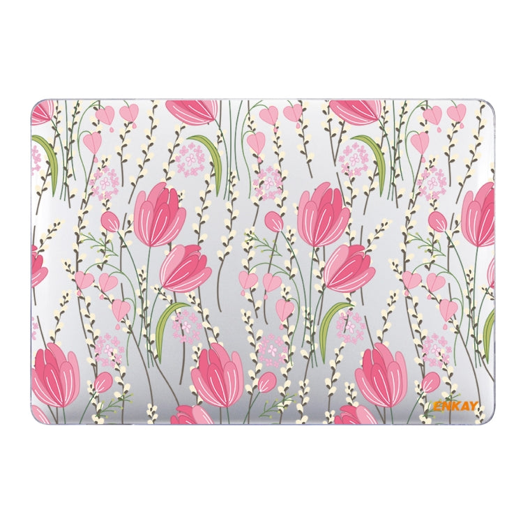 ENKAY Flower Series Pattern Laotop Protective Crystal Case For MacBook Pro 16.2 inch A2485 2021/A2880 2023(Tulips) - MacBook Pro Cases by ENKAY | Online Shopping UK | buy2fix