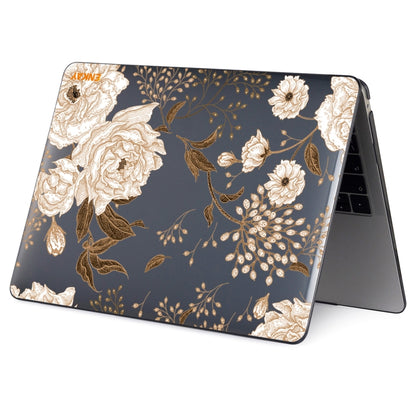 ENKAY Vintage Pattern Series Laotop Protective Crystal Case For MacBook Air 13.3 inch A1932 / A2179 / A2337(Golden Peony) - MacBook Air Cases by ENKAY | Online Shopping UK | buy2fix