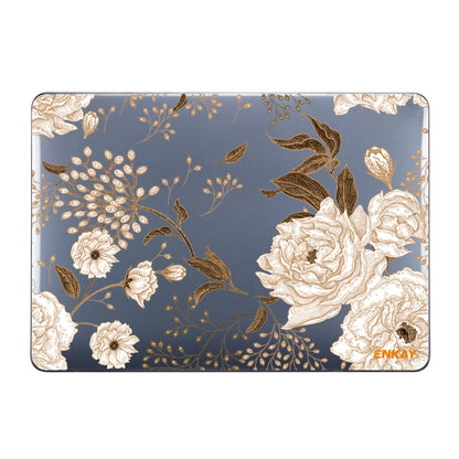 ENKAY Vintage Pattern Series Laotop Protective Crystal Case For MacBook Pro 14.2 inch A2442 (2021)(Golden Peony) - MacBook Pro Cases by ENKAY | Online Shopping UK | buy2fix