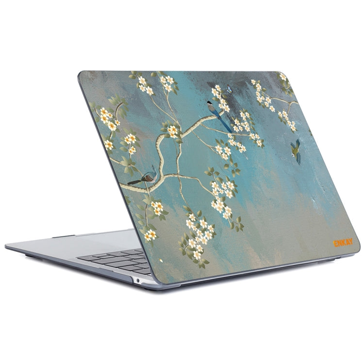 ENKAY Vintage Pattern Series Laotop Protective Crystal Case For MacBook Pro 16 inch A2141(Magnolia) - MacBook Pro Cases by ENKAY | Online Shopping UK | buy2fix