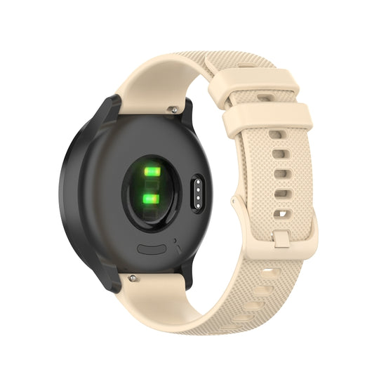 For Samsung Galaxy Watch 46mm 22mm Checkered Silicone Watch Band(Beige)