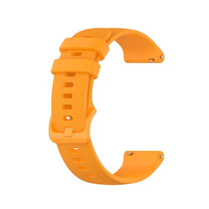 For Samsung Galaxy Watch 42mm 20mm Checkered Silicone Watch Band(Yellow) - Watch Bands by buy2fix | Online Shopping UK | buy2fix