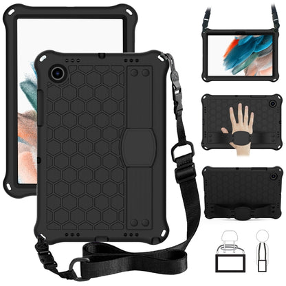 For Galaxy Tab A8 10.5 2021 X200/X205 Honeycomb EVA+PC Tablet Case with Strap(Black+Black) - Other Galaxy Tab PC by buy2fix | Online Shopping UK | buy2fix