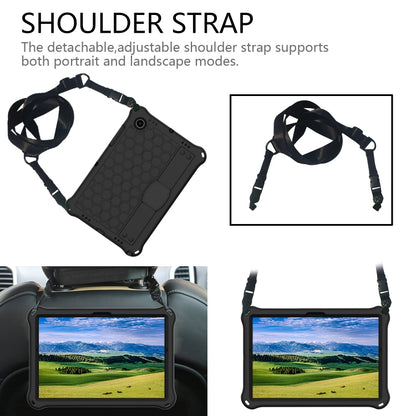 For Galaxy Tab A8 10.5 2021 X200/X205 Honeycomb EVA+PC Tablet Case with Strap(Black+Black) - Other Galaxy Tab PC by buy2fix | Online Shopping UK | buy2fix