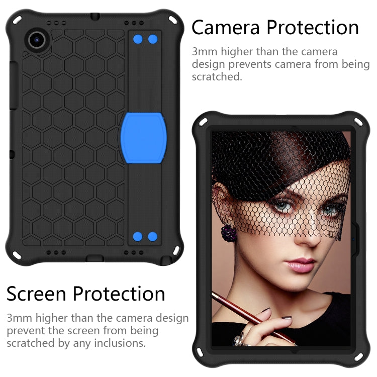 For Galaxy Tab A8 10.5 2021 X200/X205 Honeycomb EVA+PC Tablet Case with Strap(Black+Blue) - Other Galaxy Tab PC by buy2fix | Online Shopping UK | buy2fix