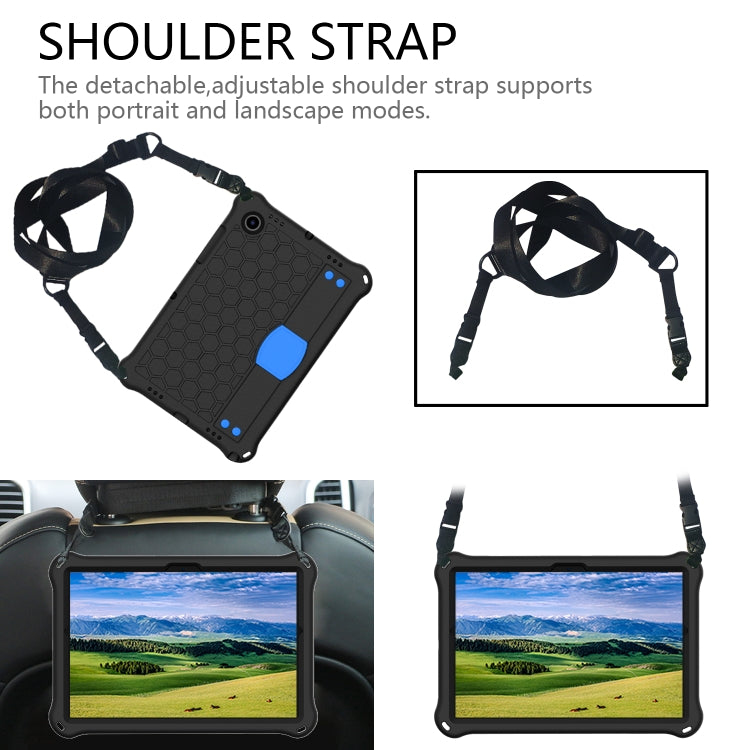 For Galaxy Tab A8 10.5 2021 X200/X205 Honeycomb EVA+PC Tablet Case with Strap(Black+Blue) - Other Galaxy Tab PC by buy2fix | Online Shopping UK | buy2fix