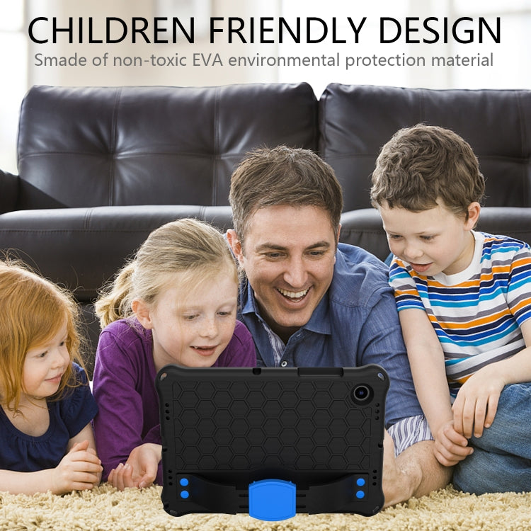 For Galaxy Tab A8 10.5 2021 X200/X205 Honeycomb EVA+PC Tablet Case with Strap(Black+Blue) - Other Galaxy Tab PC by buy2fix | Online Shopping UK | buy2fix