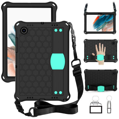 For Galaxy Tab A8 10.5 2021 X200/X205 Honeycomb EVA+PC Tablet Case with Strap(Black+Mint Green) - Other Galaxy Tab PC by buy2fix | Online Shopping UK | buy2fix
