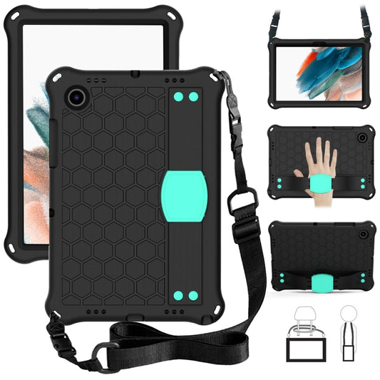For Galaxy Tab A8 10.5 2021 X200/X205 Honeycomb EVA+PC Tablet Case with Strap(Black+Mint Green) - Other Galaxy Tab PC by buy2fix | Online Shopping UK | buy2fix