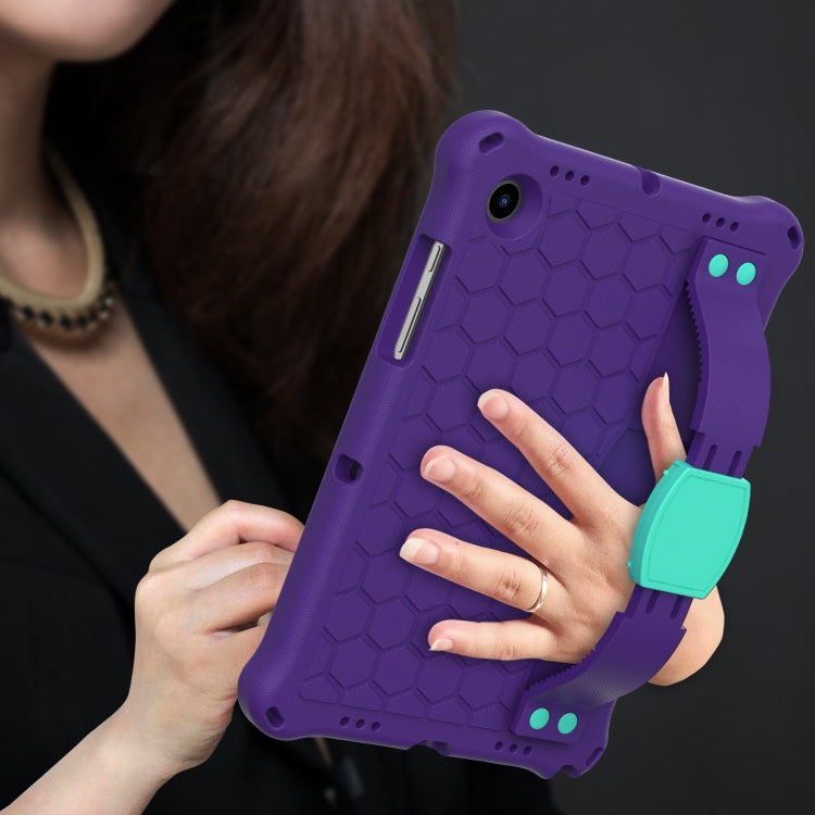For Galaxy Tab A8 10.5 2021 X200/X205 Honeycomb EVA+PC Tablet Case with Strap(Purple+Mint Green) - Other Galaxy Tab PC by buy2fix | Online Shopping UK | buy2fix
