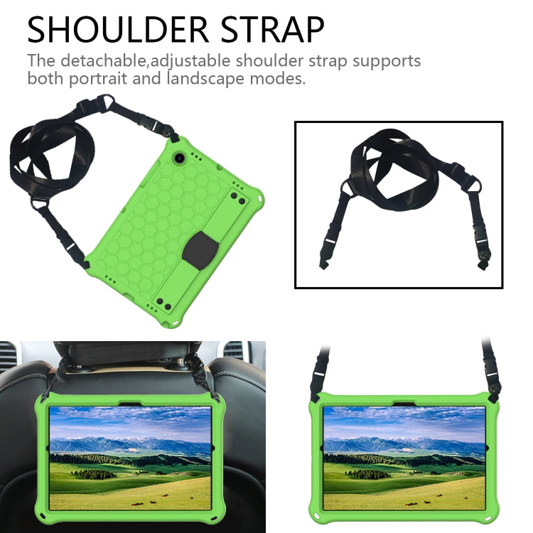 For Galaxy Tab A8 10.5 2021 X200/X205 Honeycomb EVA+PC Tablet Case with Strap(Green+Black) - Other Galaxy Tab PC by buy2fix | Online Shopping UK | buy2fix