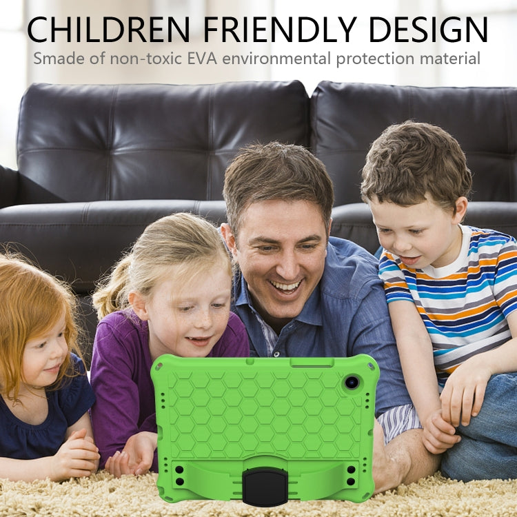 For Galaxy Tab A8 10.5 2021 X200/X205 Honeycomb EVA+PC Tablet Case with Strap(Green+Black) - Other Galaxy Tab PC by buy2fix | Online Shopping UK | buy2fix