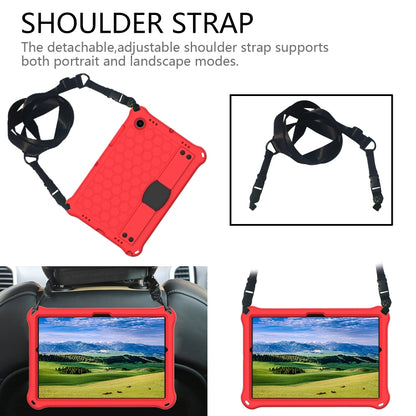 For Galaxy Tab A8 10.5 2021 X200/X205 Honeycomb EVA+PC Tablet Case with Strap(Red +Black) - Other Galaxy Tab PC by buy2fix | Online Shopping UK | buy2fix