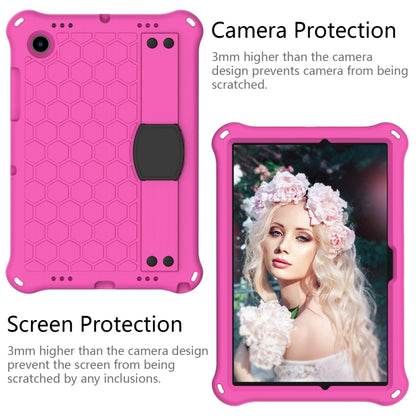 For Galaxy Tab A8 10.5 2021 X200/X205 Honeycomb EVA+PC Tablet Case with Strap(Rose Red+Black) - Other Galaxy Tab PC by buy2fix | Online Shopping UK | buy2fix