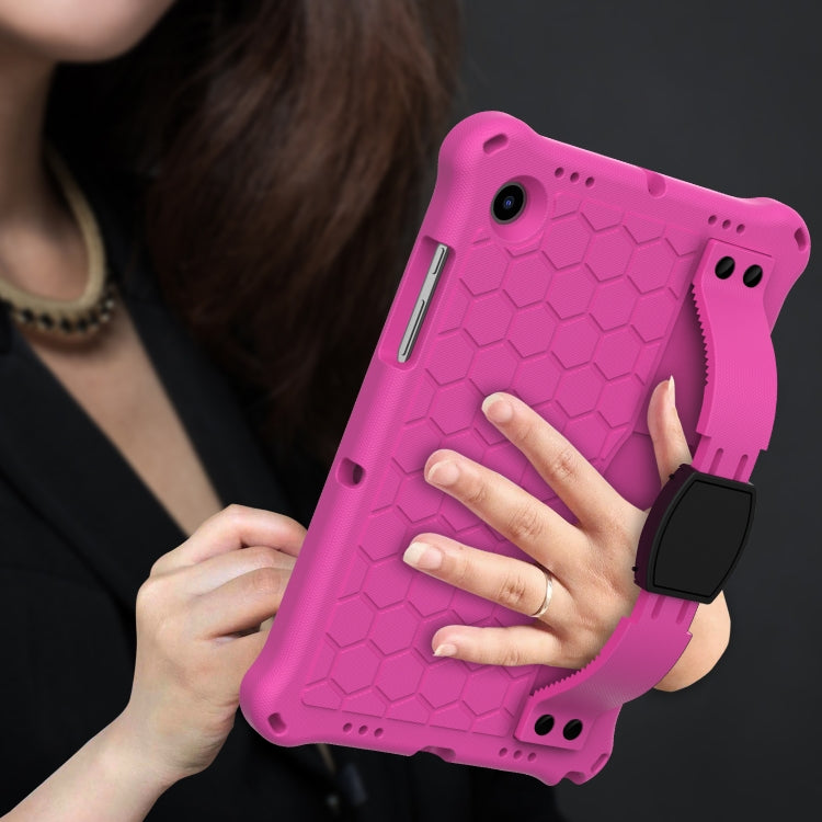 For Galaxy Tab A8 10.5 2021 X200/X205 Honeycomb EVA+PC Tablet Case with Strap(Rose Red+Black) - Other Galaxy Tab PC by buy2fix | Online Shopping UK | buy2fix
